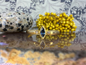 18 karaat gouden saffier en diamant ring