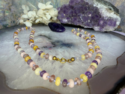14 karaat gouden edelsteen ketting