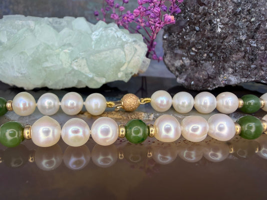 14 karaat gouden parelketting