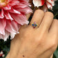 14 karaat gouden ring met saffier en toermalijn