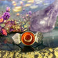 Zilveren ring met amber