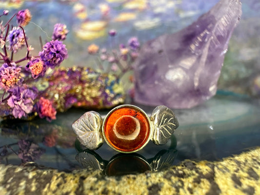 Zilveren ring met amber