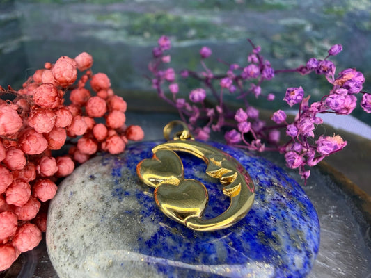 14 karaat gouden maan hanger