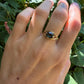14 karaat gouden groene topaas ring