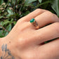 14 karaat gouden chrysopraas ring