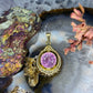 14 karaat gouden hanger met roze saffier