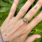 14 karaat gouden ring met roze steentjes
