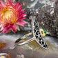 Zilveren filigraan ring met spinel