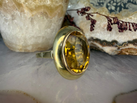14 karaat gouden citrien ring