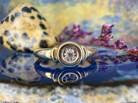14 karaat gouden ring met diamant