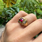 18 karaat gouden ring met robijn en spinel