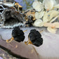 14 karaat rosegouden oorbellen met bloem