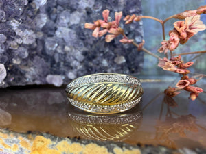8 karaat dome ring met diamant