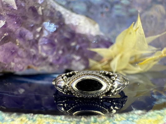 Zilveren ring met onyx