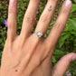 Zilveren ring met zirkonia in bloem