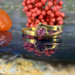14 karaat gouden ring met roze saffier