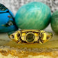 14 karaat gouden ring met groene spinel