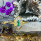 18 karaat gouden smaragd en diamant ring