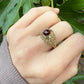14 karaat gouden ring met granaat