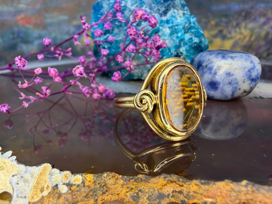 18 karaat gouden citrien ring