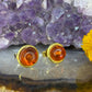 14 karaat gouden amber oorknoppen