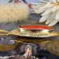 14 karaat gouden bloedkoraal hanger