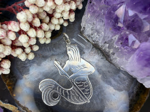 Zilveren meerman hanger