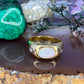 18 karaat gouden opaal en diamant ring