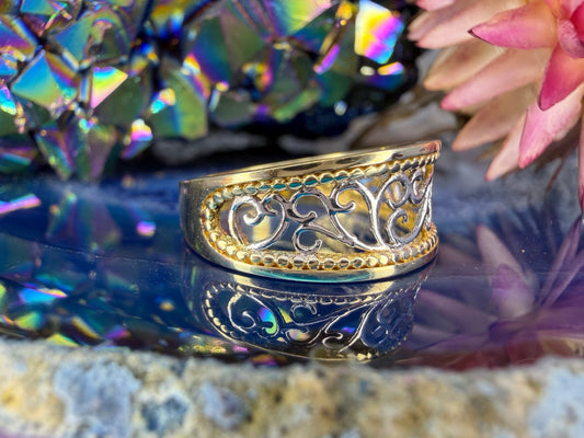 14 karaat gouden filigraan ring