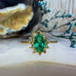 18 karaat gouden ring met smaragd en diamant