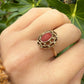 14 karaat gouden ring met bloedkoraal