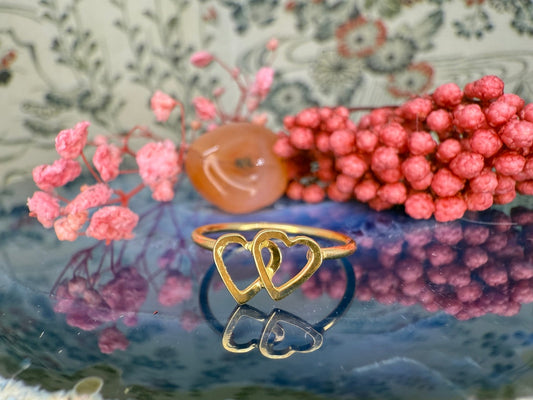 18 karaat gouden harten ring