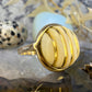 18 karaat gouden ring met been