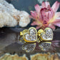 14 karaat hartjes oorknoppen met diamantjes