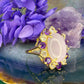 14 karaat gouden ring met jade, amethist en topaas