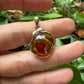 18 karaat gouden amber hanger