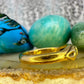 14 karaat gouden ring met groene spinel