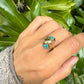 14 karaat gouden ring met turkoois