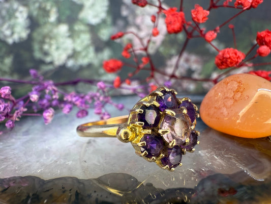 9 karaat ring met amethisten