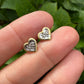 14 karaat hartjes oorknoppen met diamantjes