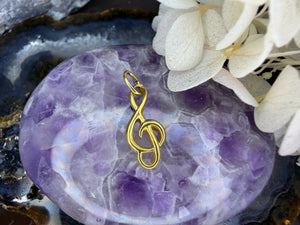 14 karaat gouden vioolsleutel hanger