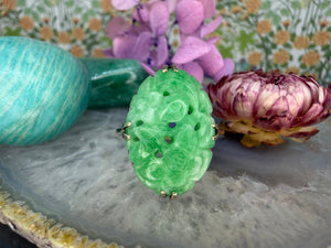 10 karaat ring met jade steen