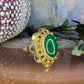 14 karaat gouden chrysopraas ring