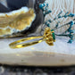 18 karaat gouden ring met smaragd en diamant