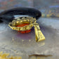 14 karaat gouden hanger met bloedkoraal