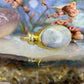 14 karaat gouden zwarte opaal ring