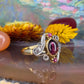 18 karaat gouden ring met edelstenen