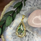 14 karaat gouden groene topaas hanger