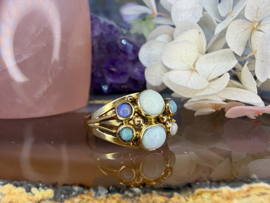 14 karaat gouden opaal ring