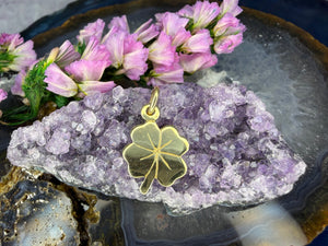 14 karaat gouden klaver hanger